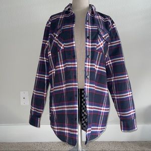 Vans Flannel Plaid Jacket Checker Lining Snap Up